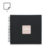 Hama album klasický špirálový FINE ART 28x24 cm, 50 strán, sage, čierne listy