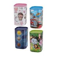 pokladnička ZVÍŘÁTKA 7,6x7,6x12cm, plast, otvír.