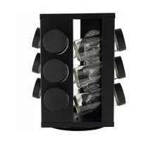 kořenka 12ks (90ml) černá, sklo/NR černý, otoč.stojan