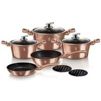 BERLINGERHAUS Sada nádobí s mramorovým povrchem 10 ks Rosegold Metallic Line BH-1220