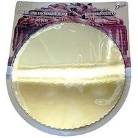 podložka d28cm+5 pap.krajek, zlatá metalická dortová