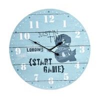 SEGNALE Hodiny nástěnné dřevěné 55 cm světle modrá KO-Y36200400svmo