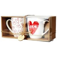 hrnek 360ml, 2ks, MORENO srdíčka, new bone, DB