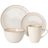 EXCELLENT HOUSEWARE Jídelní sada talířů kamenina 16 ks béžová KO-Q97001200