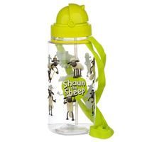 láhev 0,45l Ovečka SHAUN, brčko, víčko, dětská, d7x23cm závěs, plast