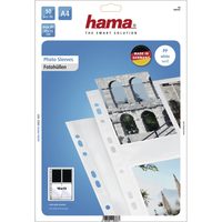 Hama photo sleeves for ring-binder albums A4, White, 10x15 cm