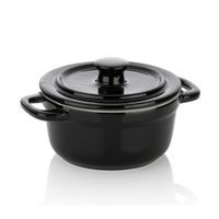 KELA Zapékací miska pekáček s poklicí MALIN 14 x 9,5 cm černá KL-11928