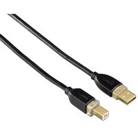 Hama USB 2.0 kabel A-B, 1,8 m, pozlacený, černý