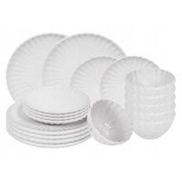 HIT Jídelní sada talířů porcelánová PEARL 18 ks bílá HT-24327901