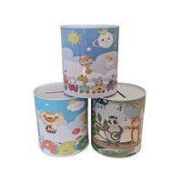 pokladnička ZVÍŘÁTKA kresba, MIX, d13,5x15,5cm, plech