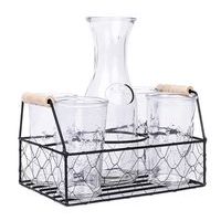 EXCELLENT HOUSEWARE Sklenice na limonádu s karafou a košíkem sada 6 ks 1l KO-CD1001110