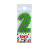 TORO SVÍČKA ČÍSLICE "2", ZAPICHOVACÍ, 3X4,5X0,9CM_hamashop