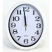 hodiny 28x23cm, ovál, bílý rám