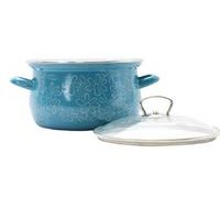 hrnec+PO d20 sklo tyrkys, KVĚTY, PREMIUM, 3,6l, smalt