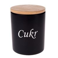 dóza 0,64l, d10x13cm, CUKR, BLACK, keramika/bambus