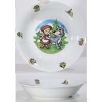 talíř d19cm hluboký. KARKULKA dětský, porcelán