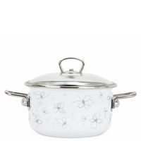 hrnec+PO d20 sklo bílý, KVĚTY, PREMIUM, 3,5l, smalt