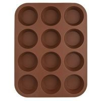 forma na 12ks MUFFINY d6,5cm, hnědá, 32,5x25cm, silikon