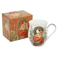 hrnek 300ml-1ks, A.MUCHA, světlý, DB, baněný porcelán