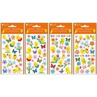 sada k dekor. vajec, VELIKONOCE, kuřátka a květiny, 19x9cm, obtisky