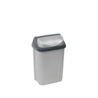 koš odp.10l RASMUS, stříbrný, zasouv.víko, 25,5x19x39cm, plast