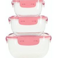 EXCELLENT HOUSEWARE Dóza na potraviny 3 ks růžová KO-024001550ruzo