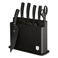 BERLINGERHAUS Sada nožů s nepřilnavým povrchem 11 ks ve stojanu Black silver Collection BH-2492