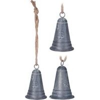 závěs ZVONEK 6x10cm, šedý, 2druhy, kov/juta