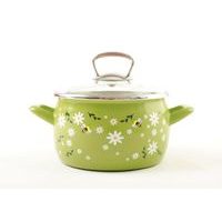 hrnec+PO sklo d18 (3,30l) VČELKA, zelený smalt