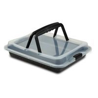 plech 40x32,5x5cm NATURE, nepřiln.povrch, víko plast, na pečení