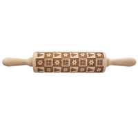 Váleček dřevo Dekor 20/38 cm Vánoce