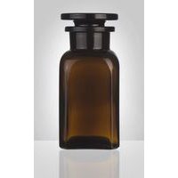 dóza-prachovnice 100ml-čtv.hnědá, zabr.víko, sklo