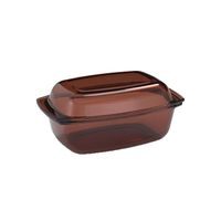 mísa 3,5l hran.AMBER+víko 1,6l, hnědá, var.sklo, zapék. SIMAX