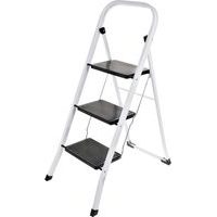 HOMESTYLING Schůdky ocelové 3 nášlapy bílá / černá KO-C80001240