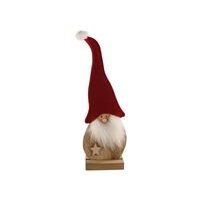 SVENSKA LIVING SANTA CLAUS PLSTĚNÝ NA DŘEVĚNEM PODSTAVCI 29CM ČER_hamashop
