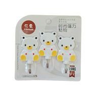 háček- 3ks-MEDVÍDEK (2887), samolep., kov/plast