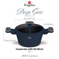 BERLINGERHAUS Kastrol s titanovým povrchem a poklicí 20 cm Deep Sea Collection BH-8376