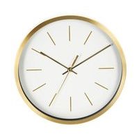SEGNALE Nástěnné hodiny se zlatým rámem 25 cm bílá KO-837362230bila