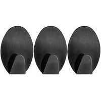 háček- 3ks ČERNÝ 3,6x5,3x2cm, kov, samolepící