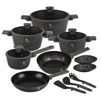 BERLINGERHAUS Sada nádobí s titanovým povrchem 15 ks Antracit Collection BH-8141
