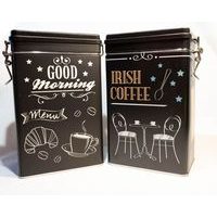 dóza plech. 7,8x12,2x18,6cm, COFFEE, patent., 3tm.dekory