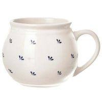 hrnek 210ml KRAJÁČ bílý, modrý dekor, keramika