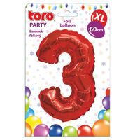 TORO BALÓNEK XL, ČÍSLICE 3, 60CM, MATNĚ ČERVENÁ_hamashop