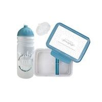 Set Fresh šedomodrá - zdravá láhev/zdravá sváča