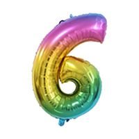 TORO BALÓNEK ČÍSLICE 6, 37X21CM DUHOVÁ FÓLIE_hamashop