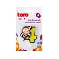 TORO SVÍČKA DORTOVÁ, ČÍSLICE 4 "OPIČKA", 5X4X1,3CM_hamashop