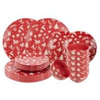 HIT Jídelní sada talířů Vánoční 18 ks RED Christmas HT-23010322