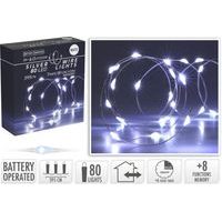 řetěz 395cm, 80LED, venkovní/vnitř., časovač