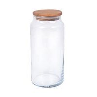 dóza 1,40l, d10x21,5cm, sklo/bambus víko