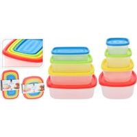 box-sada 8ks, obd. nebo čtver.,(0,23l -1l) barev.plast